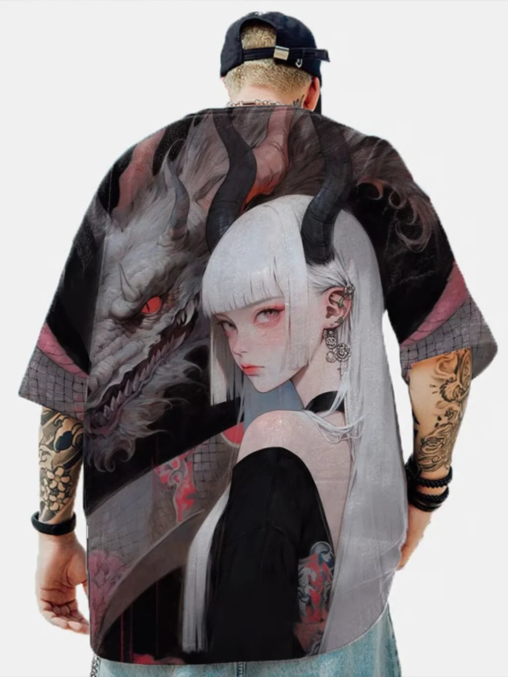 Anime Girl 3D Print T-Shirt - Casual Loose Short Sleeve Streetwear for Men