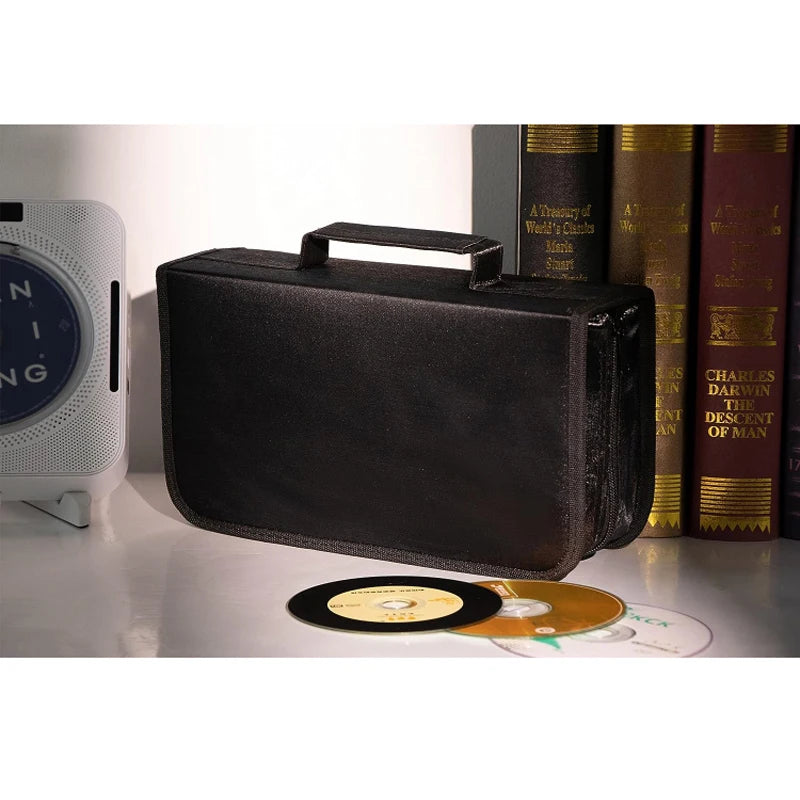 128-Disc DVD & CD Storage Case - Durable Portable Media Organizer with Protective Carrying Binder for Home & Travel