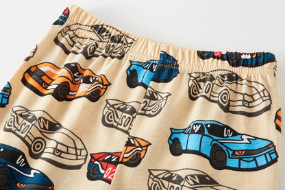 100% Cotton Cartoon Pajama Set for Boys - Printed Children's Sleepwear for Ages 1–8 Years