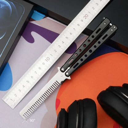 Butterfly Folding Comb for Men - Portable Metal Tip Comb, Convenient Carry Design