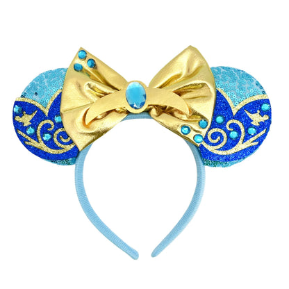 Mickey Mouse Ears Headband with Bow – Sequin Candy Cosplay Costume Party Accessory for Girls & Women, Christmas Gift