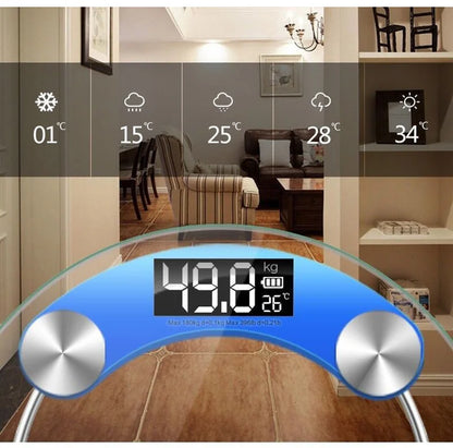 LCD Digital Bathroom Scale — Round High-Definition Body Weight Scale, 0.2-180KG Precision Electronic Floor Scale