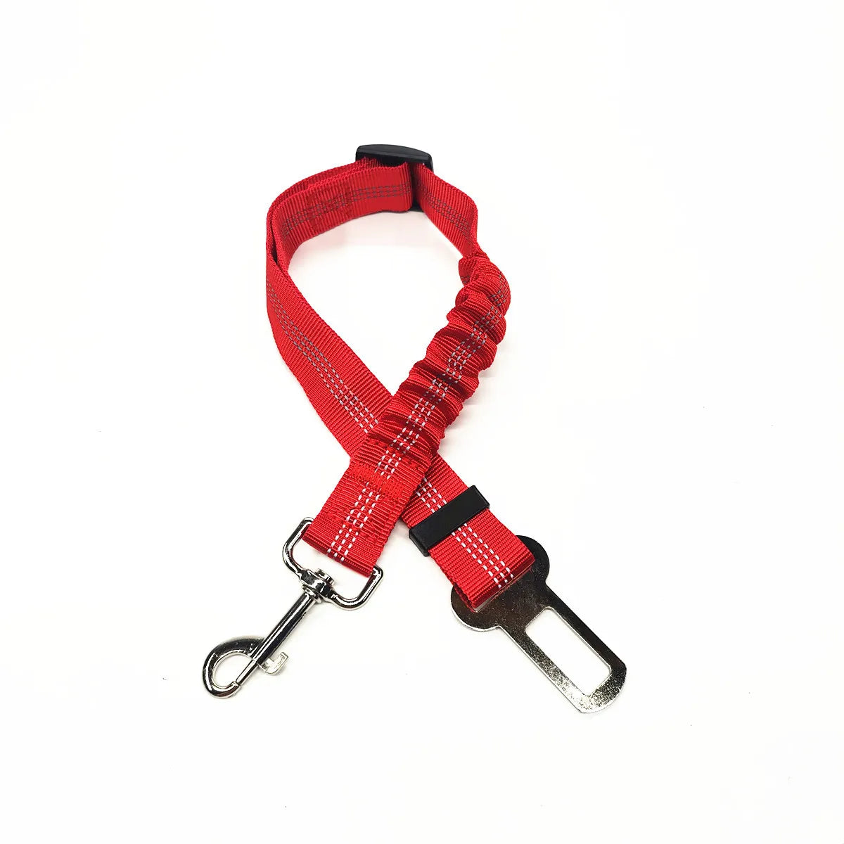 Adjustable Dog Car Seat Belt Harness – Nylon Reflective Elastic Safety Strap with Cushioning for Pet Travel