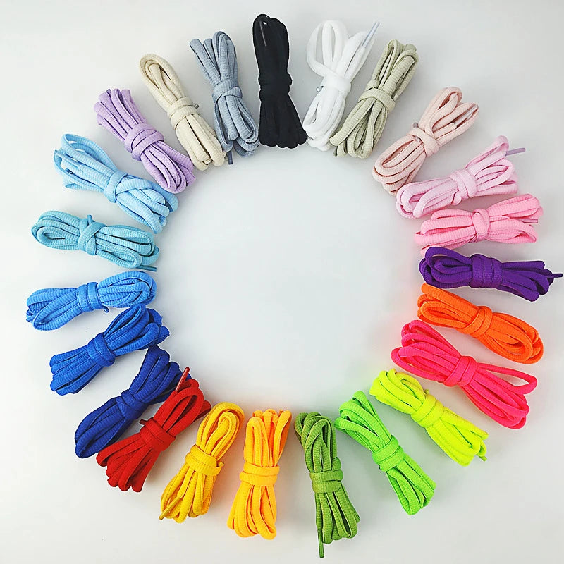 Oval & Semicircle Sneakers Shoe Laces – Classic Woven Round Shoelaces for Adult Unisex Casual & Sports Shoes