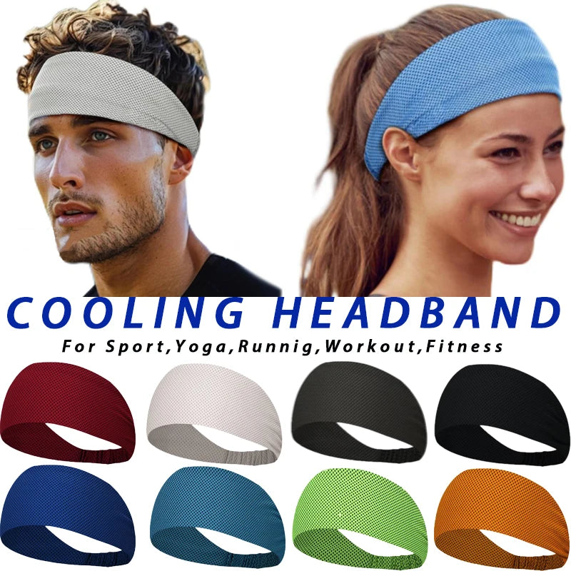 Cooling Sports Headband for Men & Women – Elastic Non-Slip Moisture-Wicking Sweatband for Running, Gym, Yoga & Hiking