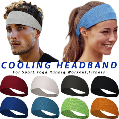 Cooling Sports Headband for Men & Women – Elastic Non-Slip Moisture-Wicking Sweatband for Running, Gym, Yoga & Hiking