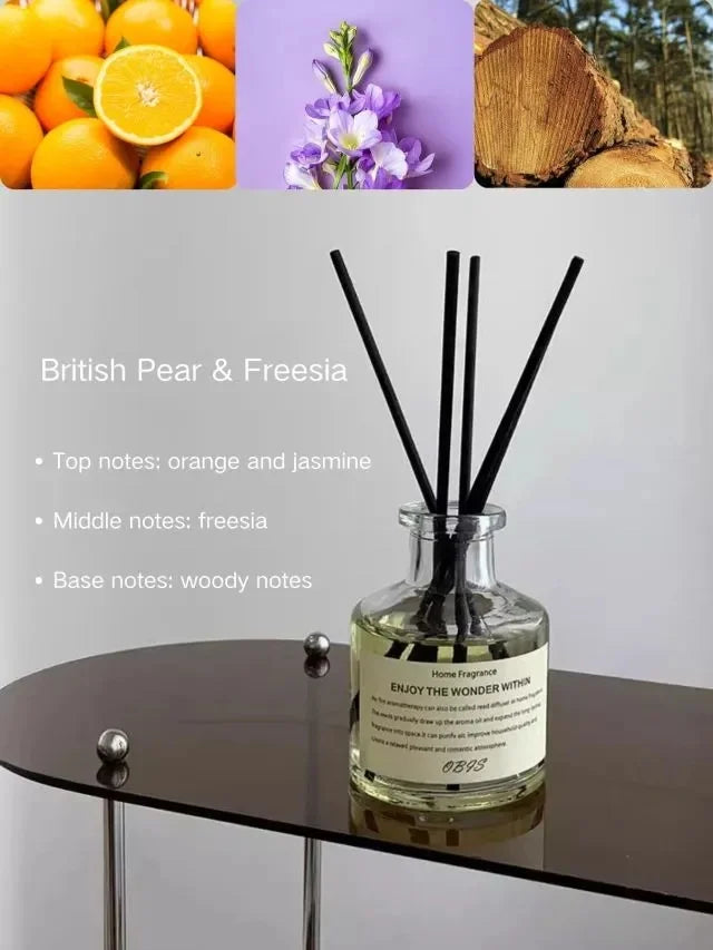 50ml Aromatherapy Freesia Jasmine Reed Diffuser – Flameless Essential Oil Room Air Freshener