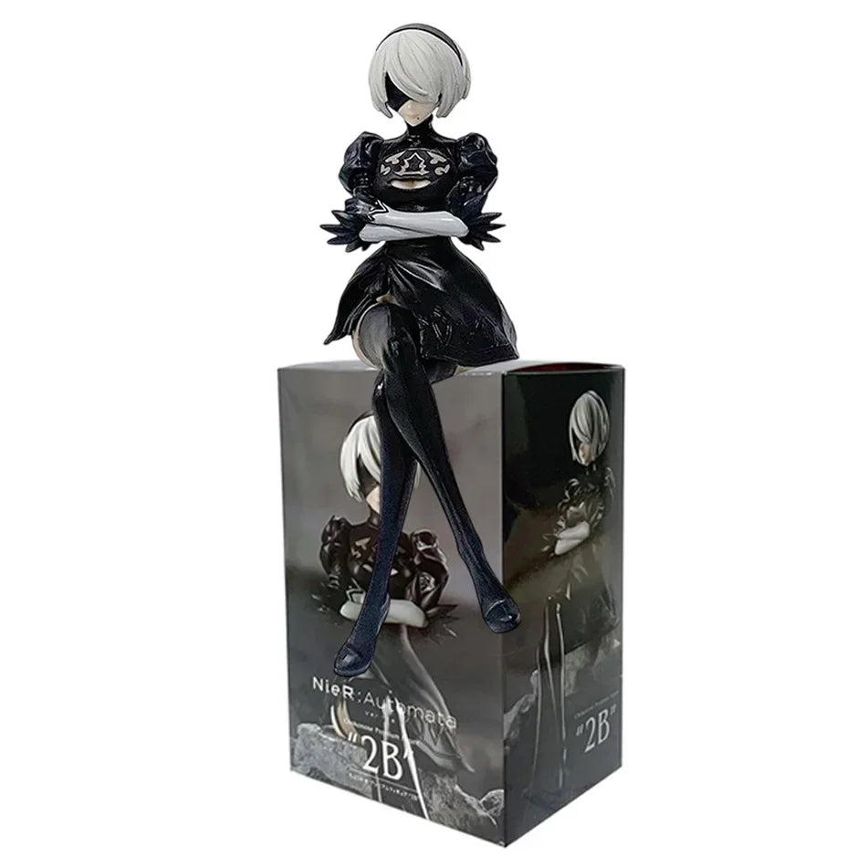 Nier Automata 2B Yorha No.2 Type B Figure - 15cm SEGA Chokonose PVC Anime Collectible Model Toy