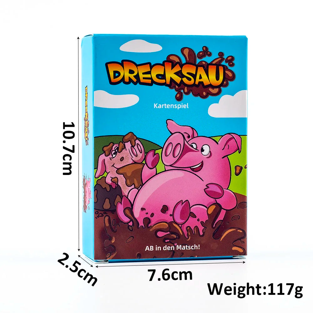 Drecksau Party Card Game - Fun Board Game for Family and Friends, 10.7 × 7.6 cm, Entertaining Strategy Game Gift