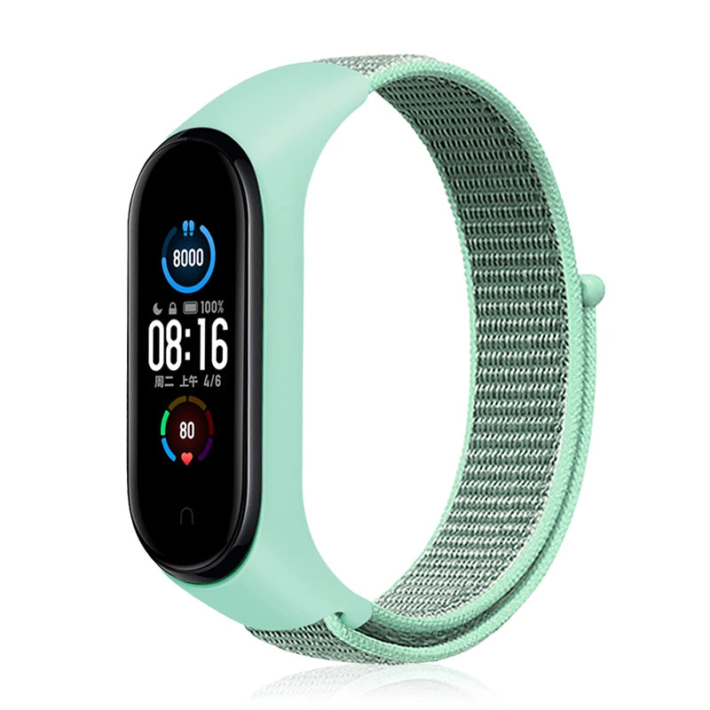 Nylon Loop Strap for Xiaomi Mi Band - Adjustable Sport Wristband Bracelet for Mi Band 3 4 5 6 7 8