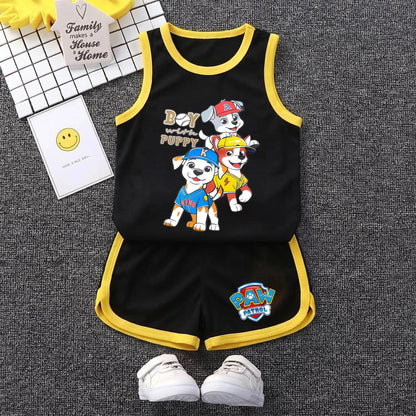 PAW Patrol Kids Soccer Jersey Set - Colorful Sleeveless Sportswear Training Outfit