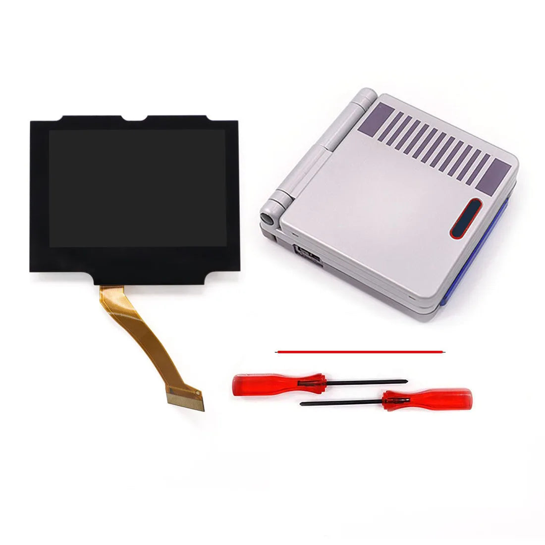 HISPEEDIDO V5 Laminated GBA IPS Backlight Screen Kit — Easy Install with Shell for GameBoy Advance SP, No Cutting Needed