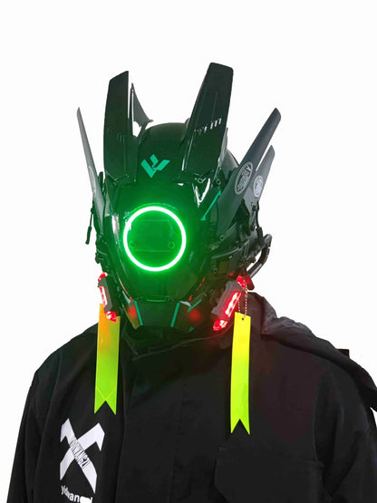 JAUPTO Punk Mask Helmet Cosplay for Men – Futuristic Techwear for Halloween, Party & Music Festival Accessories