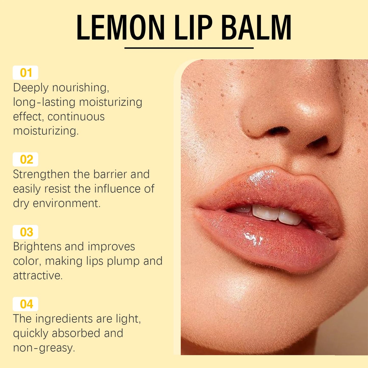 Lemon Ginger Lip Balm - Turmeric Lip Care Mask for Dark Lip Appearance, Exfoliating Moisturizing Gloss Oil & Hydration