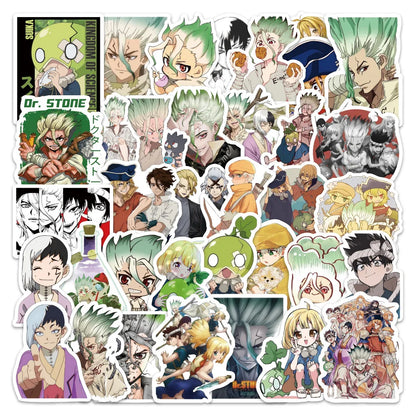54-Piece Dr. STONE Anime Sticker Set - Senku Ishigami Graffiti Decals for Scrapbooks, Phone Cases & DIY Crafts