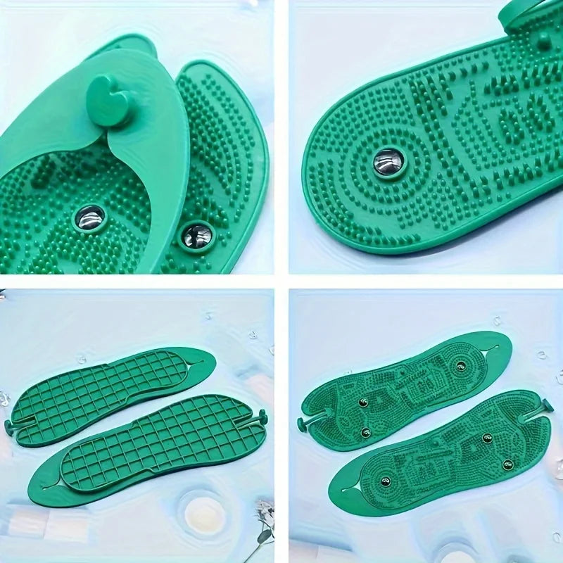 Portable Silicone Acupressure Foot Massage Slippers – Pain Relief & Circulation Boost