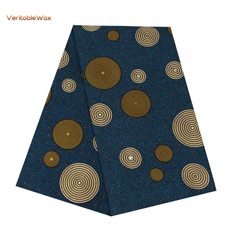 Ankara African Wax Print Fabric - Batik Pagne Polyester Material for DIY Sewing, Patchwork & Wedding Dress Craft