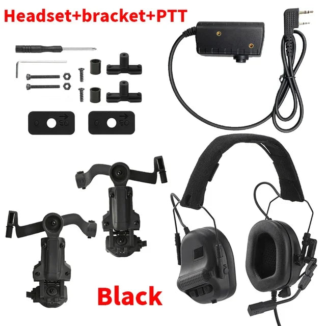 ARM NEXT F10 Tactical Headset — Noise-Canceling Hunting & Shooting Headphones with Brackets, Compatible with Wendy M-LOK ARC Helmet