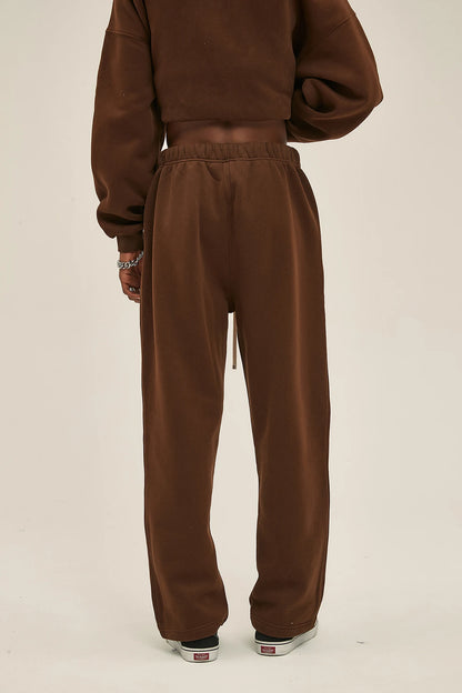 Straight-Lined Solid Color Cashmere Sweatpants – Soft Cozy Lounge Pants