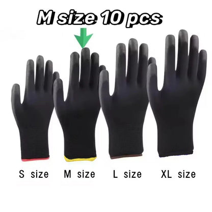 10 Pairs Safety Work Gloves - Anti-Slip, Wear-Resistant ESD Protection for Gardening & Woodworking