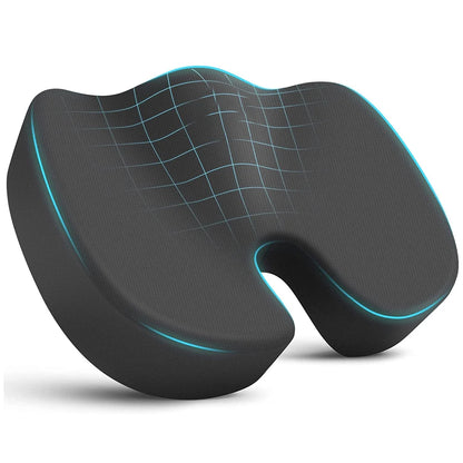 U-Shaped Memory Foam Coccyx Seat Cushion – Tailbone Pain Relief Pillow for Chair, Car & Office Use