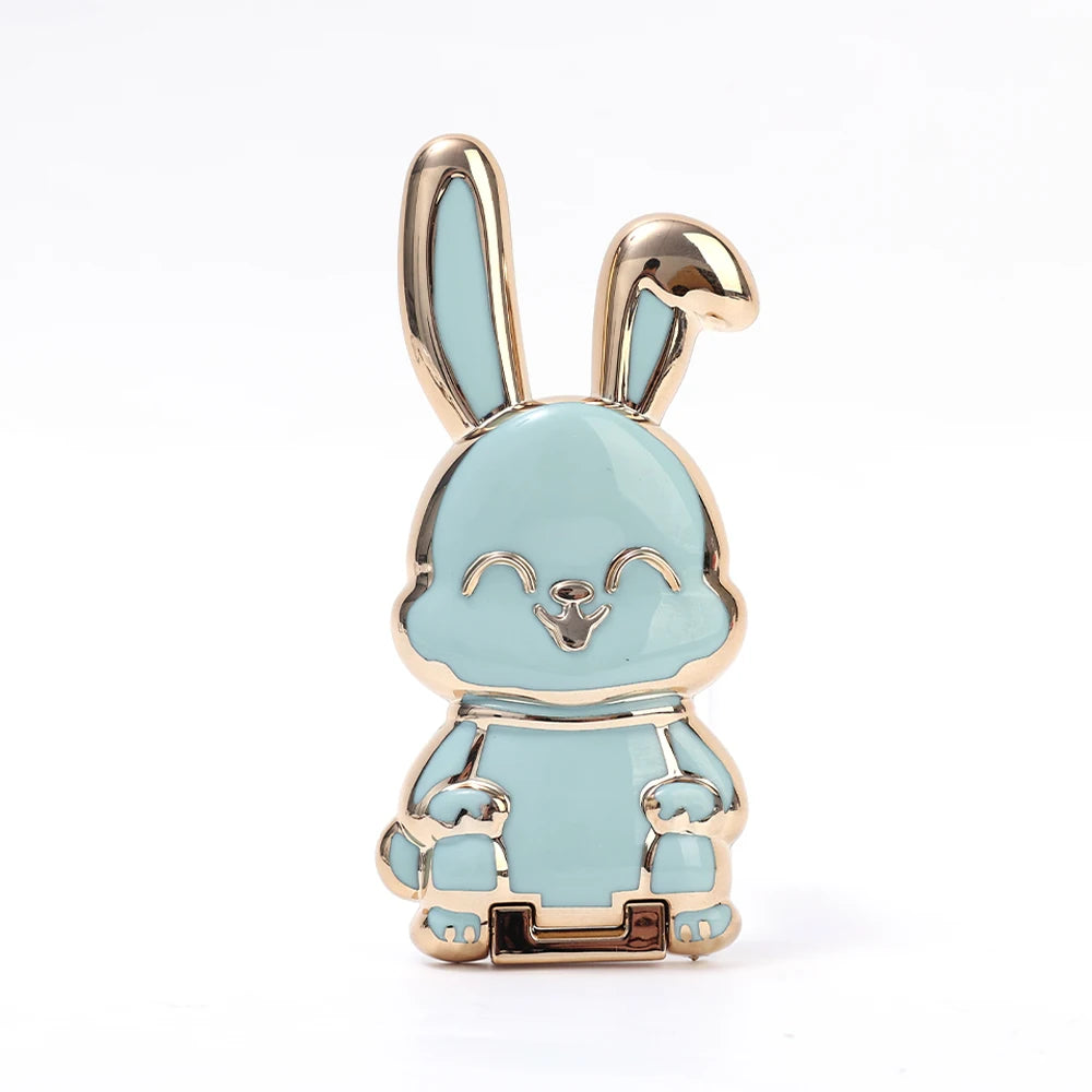 Universal Bunny Phone Ring Holder – 2-in-1 Foldable Cellphone Stand with Cute 3D Rabbit Finger Bracket