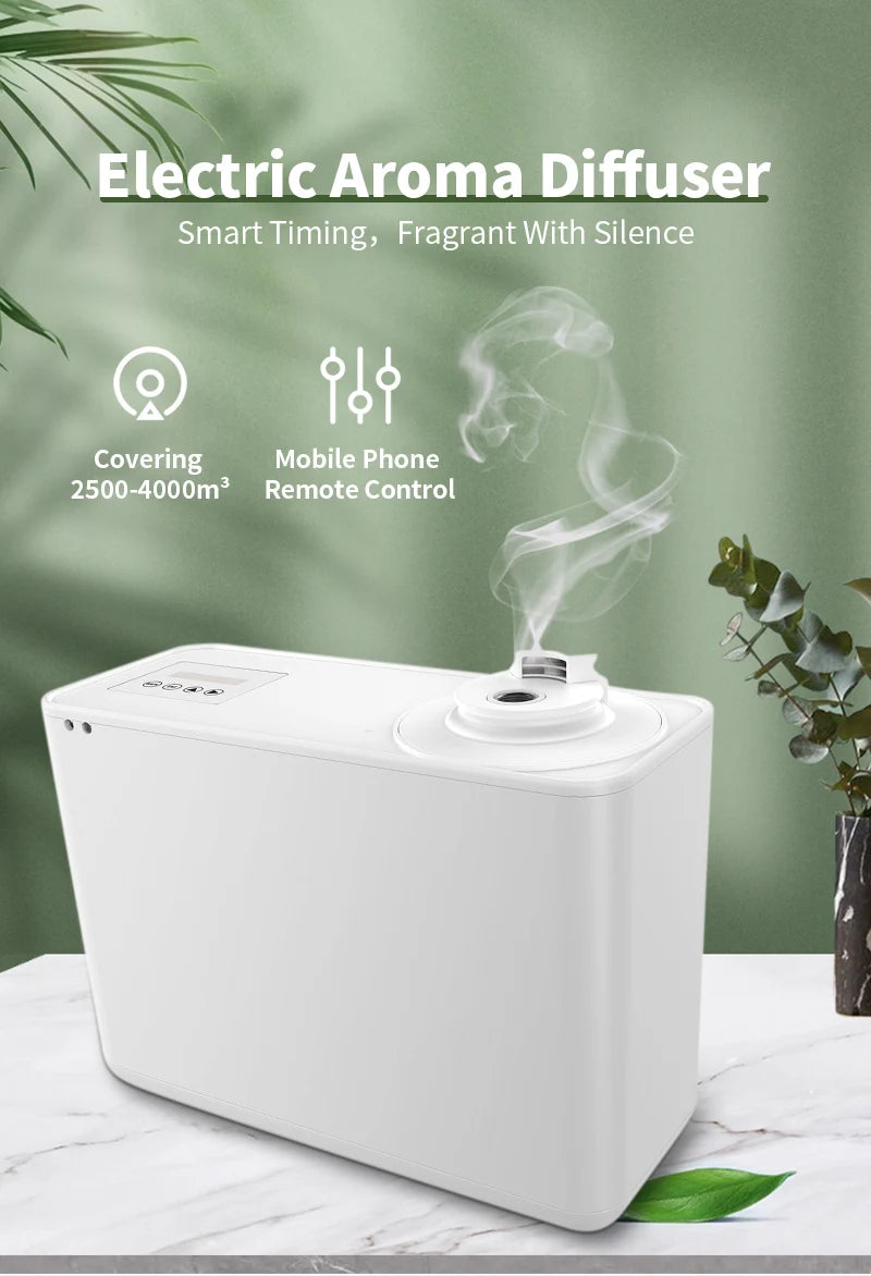 4000m³ Electric Aroma Diffuser – 800ML Essential Oils Air Freshener for Home, HVAC Room Fragrance & Flavoring