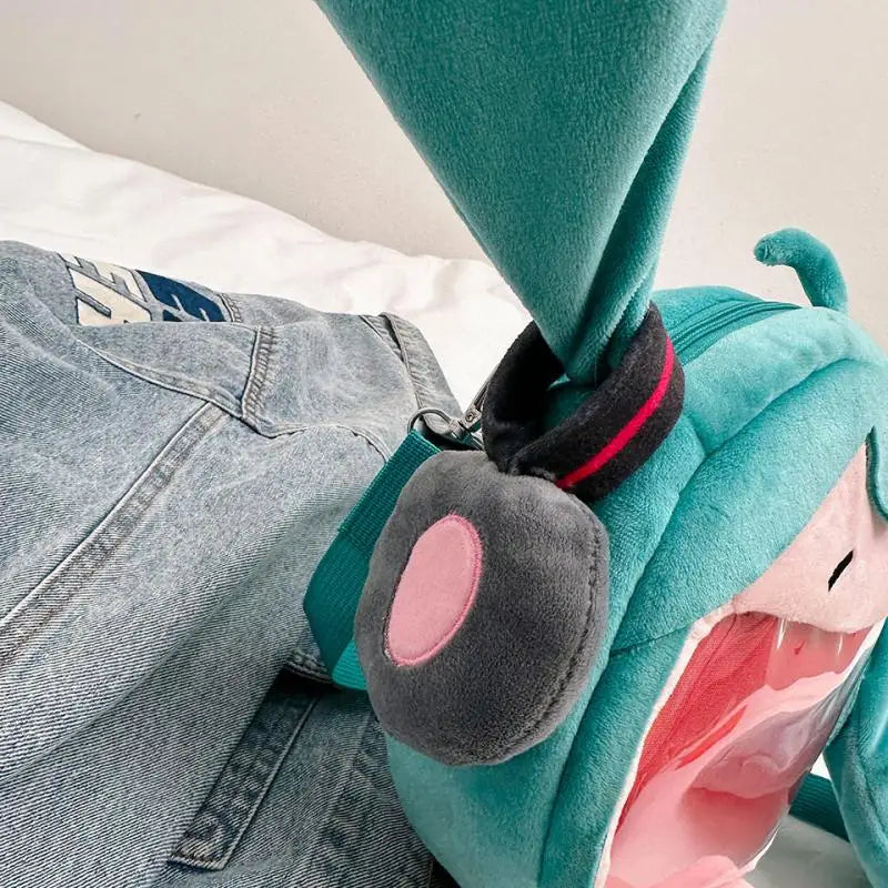 Anime Hatsune Miku Q Version Kawaii Shoulder Bag – Transparent Doll Plush Toy Backpack, Perfect Christmas Gift