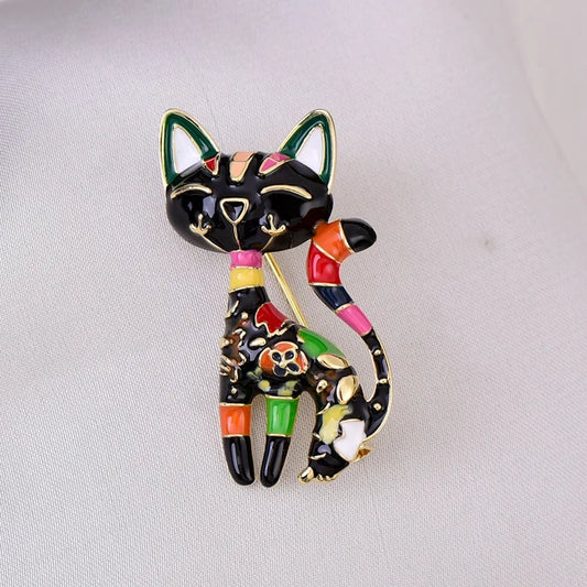 Women's Fashion Cat Brooch Pin - Cute Animal Jewelry Accessory for Clothing, Bags & Stylish Decor