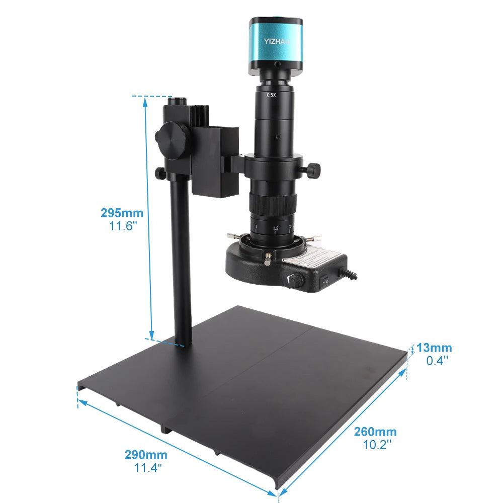 4K 48MP HDMI USB Industrial Microscope Camera – 1-130X/150X/180X Zoom C Lens for Soldering & Repair