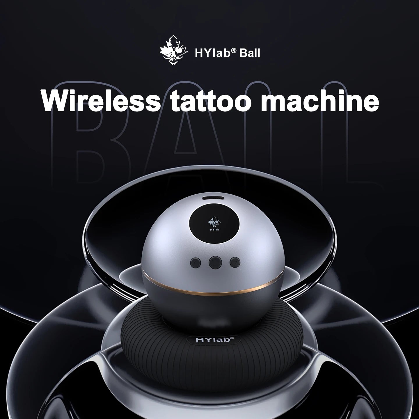 HYlab Professional Tattoo Machine - Lightweight Ball-Style Tattoo Gun for Lining & Shading, Powerful Rotary Design