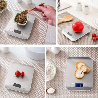 Digital Kitchen Scale - 10kg/5kg Stainless Steel Food Scale with LED Display for Baking & Meal Prep