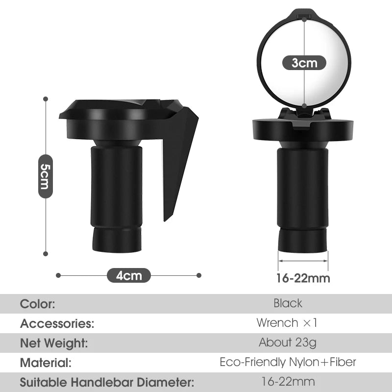 WEST BIKING Adjustable Bicycle Rearview Mirror – Universal Convex Handlebar End Mirror for MTB & Road Bikes