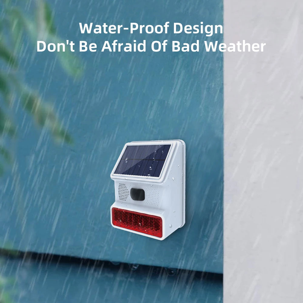 Upgraded Wireless Solar Outdoor Alarm – 433MHz Waterproof LED Flash Security for Home, Garage & Carport