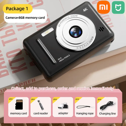 Xiaomi Mijia 4K Digital Camera - 50MP HD Retro Compact Camera with Dual Flash, Auto Focus & Portable Entry-Level Design