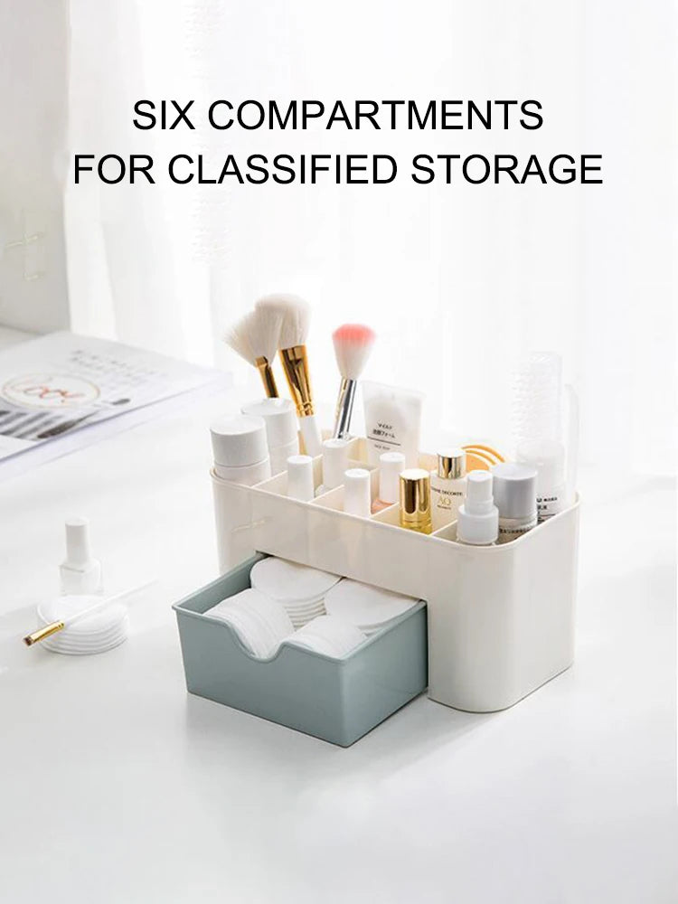 Multifunctional Nail & Cosmetic Storage Box - Cotton Swab, Accessories & Jewelry Organizer for Desktop