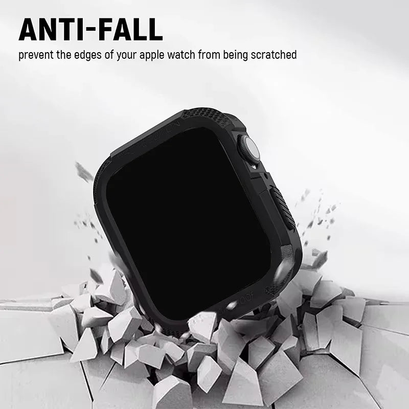Rugged TPU Protective Case & Screen Protector for Apple Watch Series 5-9 & SE – 38mm-45mm iWatch Cover