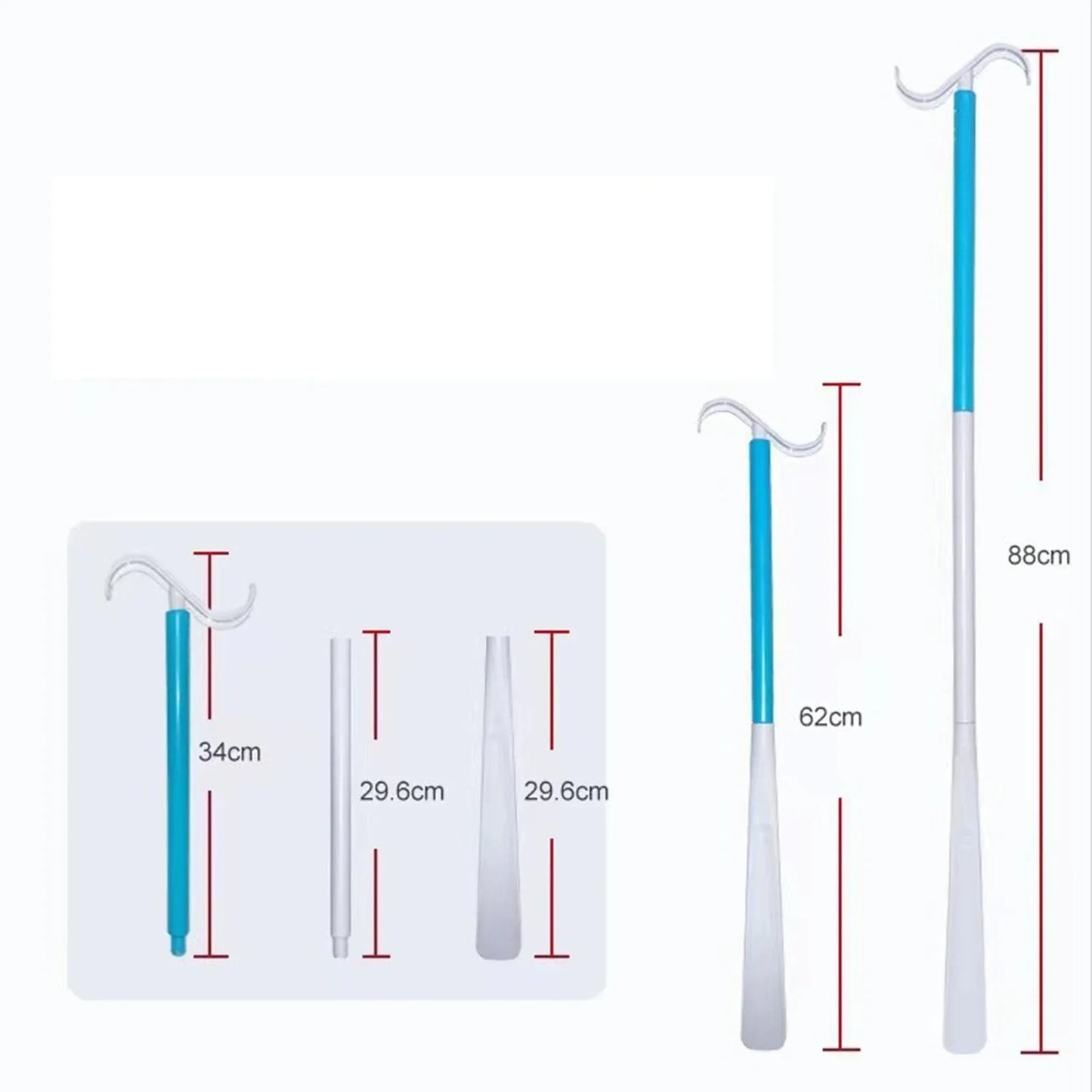 Clothing Aids Dressing Tool – Detachable Long Shoe & Sock Helper with Multifunction Shoe Horn Assistance