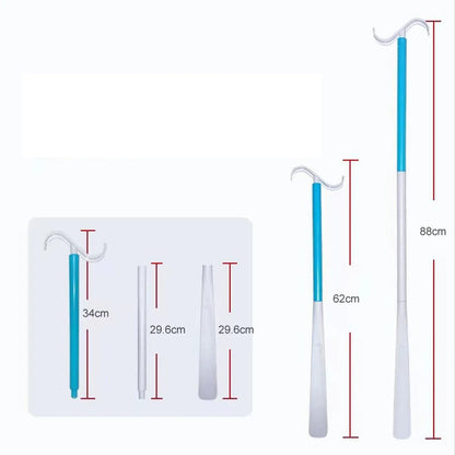 Clothing Aids Dressing Tool – Detachable Long Shoe & Sock Helper with Multifunction Shoe Horn Assistance