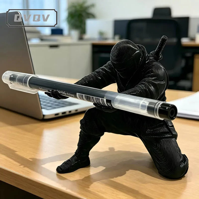 3D Printed Ninja Pen Holder - Creative Desktop Pencil Organizer Figurine and Unique Office Decor Craft