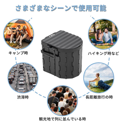 Portable Folding Toilet | Emergency Car Toilet | Foldable Washable Camping Travel Toilet Seat | Bucket Design