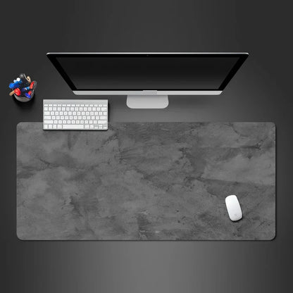 900x400mm XXL Large Desk Mouse Pad – Grey Gaming Keyboard Mat with Overlock Edge, Anti-Slip Computer Desk Mat Accessories