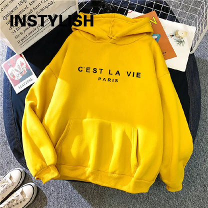 Women's Casual Print Loose Hoodie – Spring Long-Sleeve Harajuku Pullover Sweatshirt, Streetwear Style