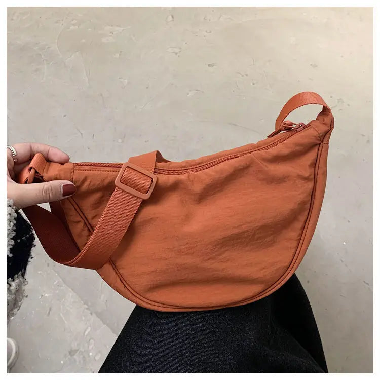 Upgraded Women's Messenger Bag – Simple Design Nylon Hobo, Small Vintage Shoulder Purse & Cloth Handbag