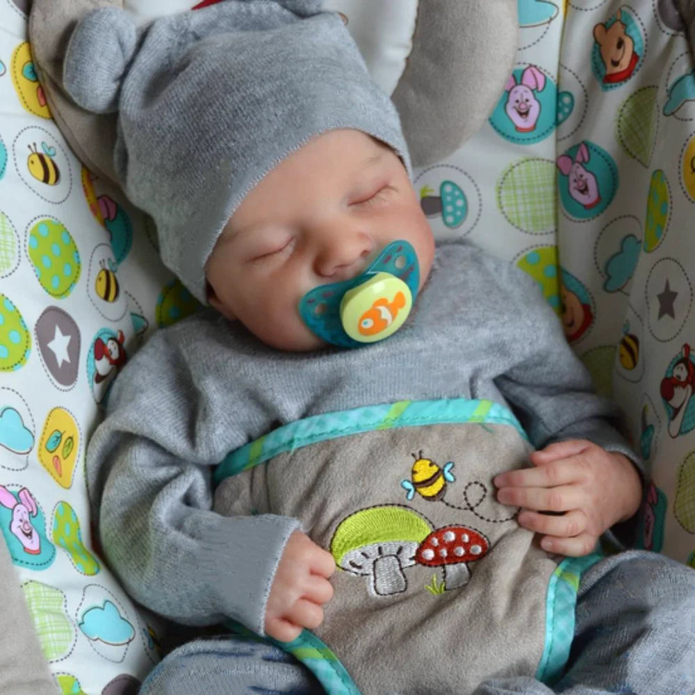 46cm Reborn Baby Doll Levi – Mixed Silicone & Vinyl with 3D Painted Veins, Collectible Gift for Girls