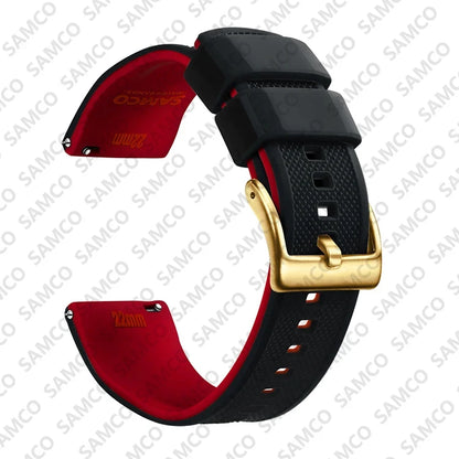 Quick-Release Silicone Watch Band - 18mm, 20mm and 22mm Rubber Replacement Strap for Huawei, Samsung Galaxy and Garmin Watches