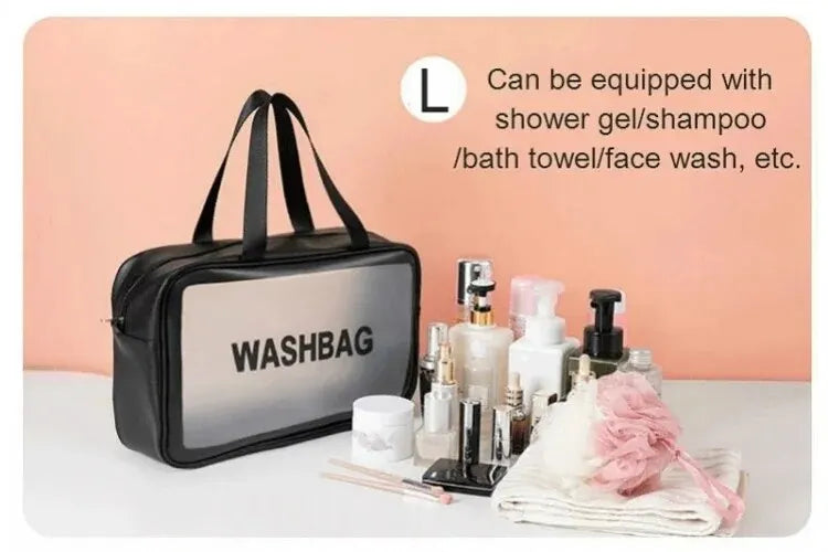 Waterproof PVC Travel Toiletry Bag – Transparent Zipper Makeup Organizer Case for Women