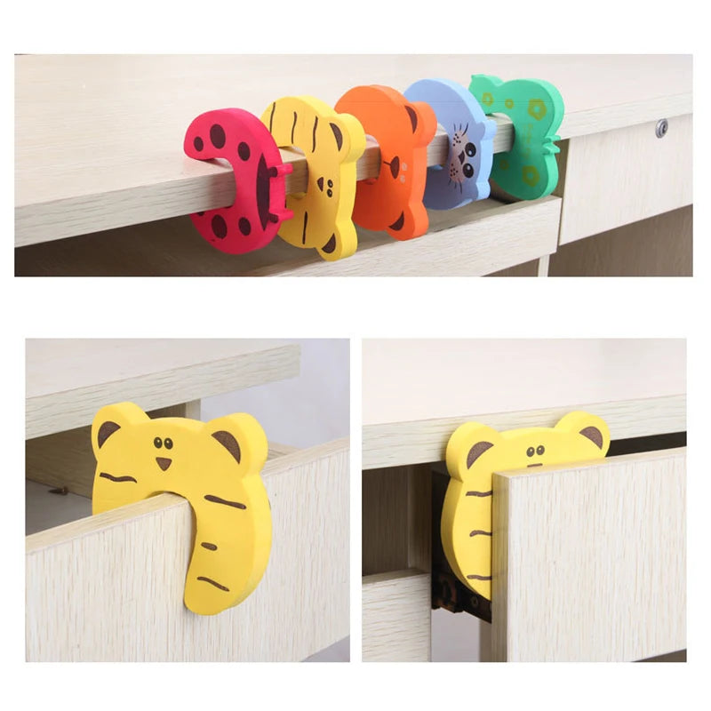 Baby Safety Furniture Protection Kit: Cute Animal Door Stoppers, Child Locks, Finger Protectors - Secure Newborn Care Solution