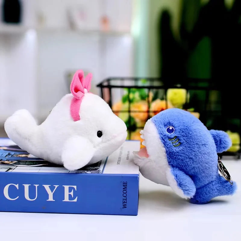 Cute Marine Animal Plush Keychains – Seal, Shark & Whale Soft Toy Pendants for Bags, Cars, and Children’s Gifts