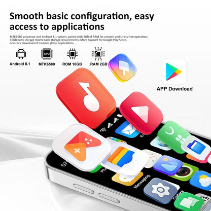 SERVO 18SE Mini Smartphone - 3G Android Phone with 2GB RAM, 16GB Storage & Dual SIM